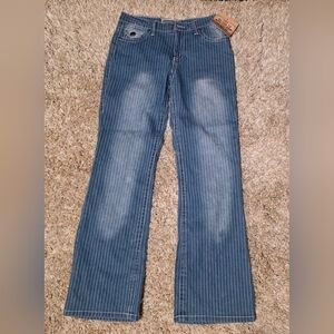 Route 66 Blue Pinstripe Flare Jeans